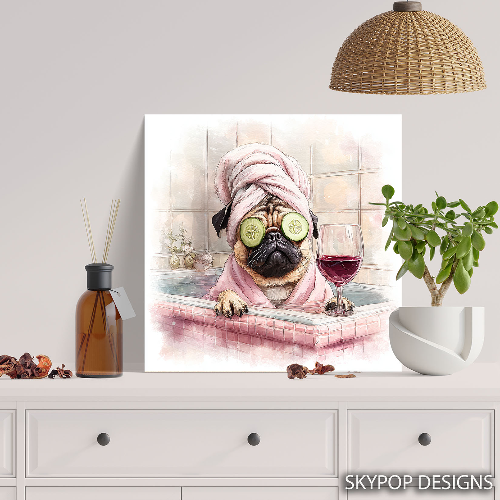 5.jpg Pug Spa Day Art