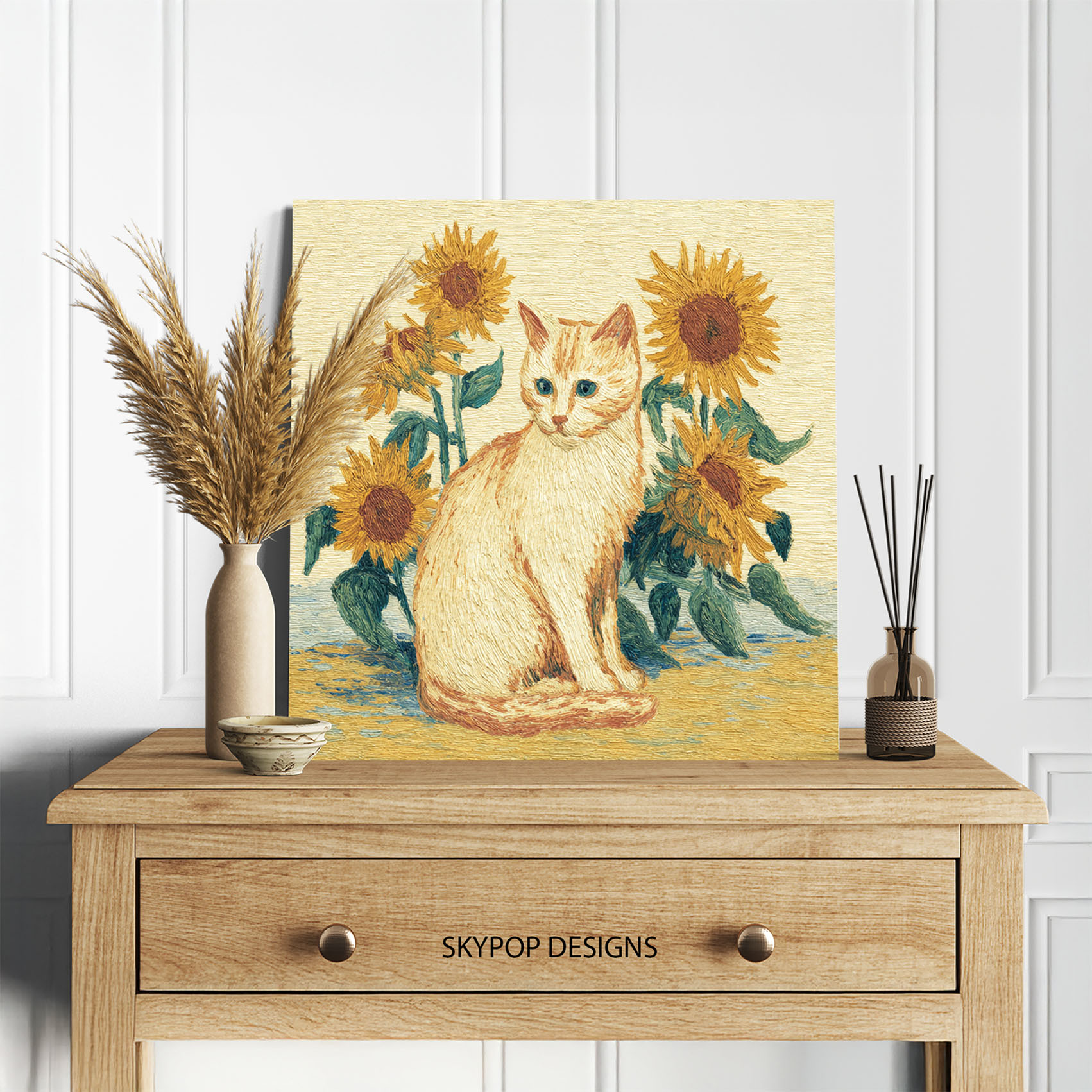 5.jpg Cat Sunflower Garden Art