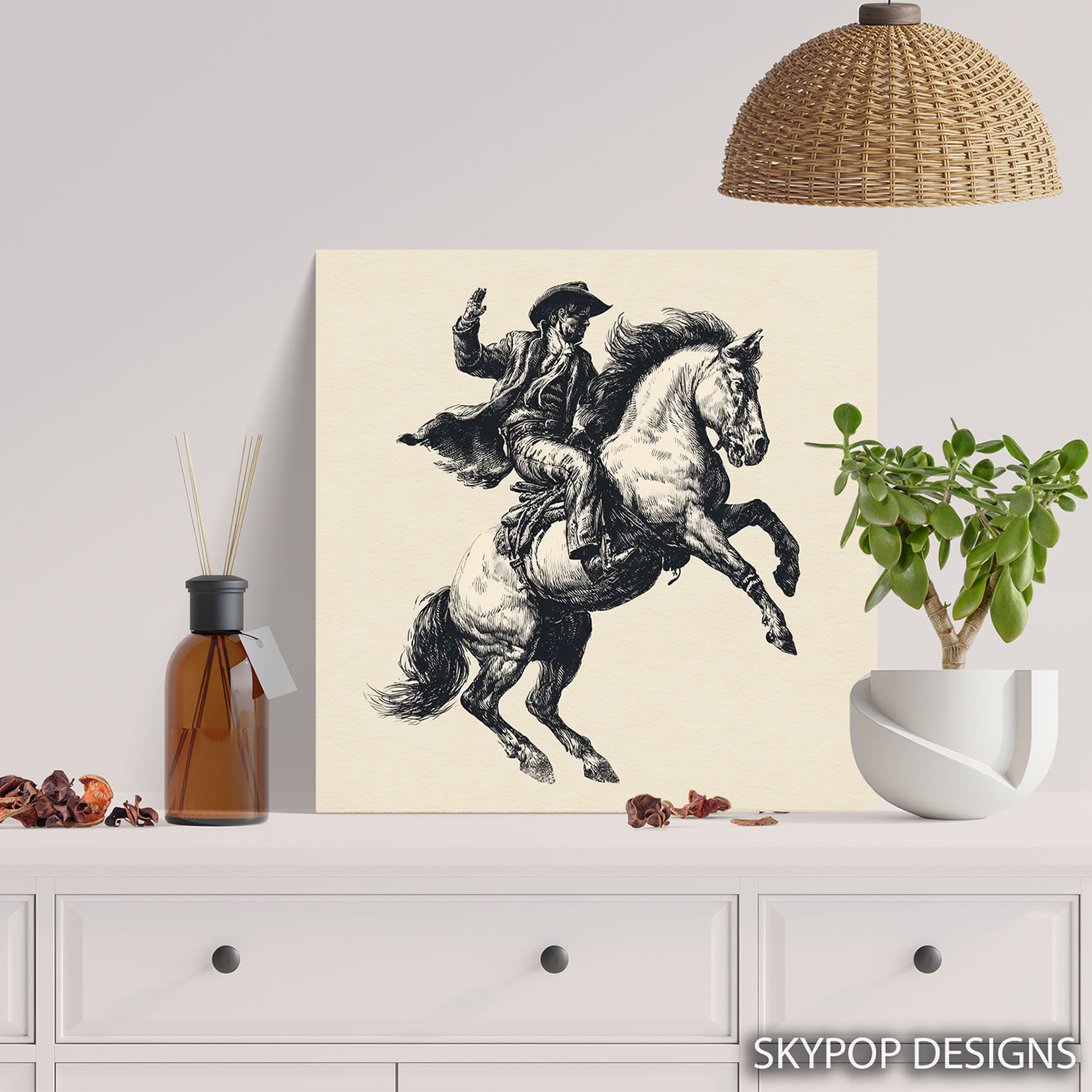 5.jpg Vintage Cowboy Horse Art