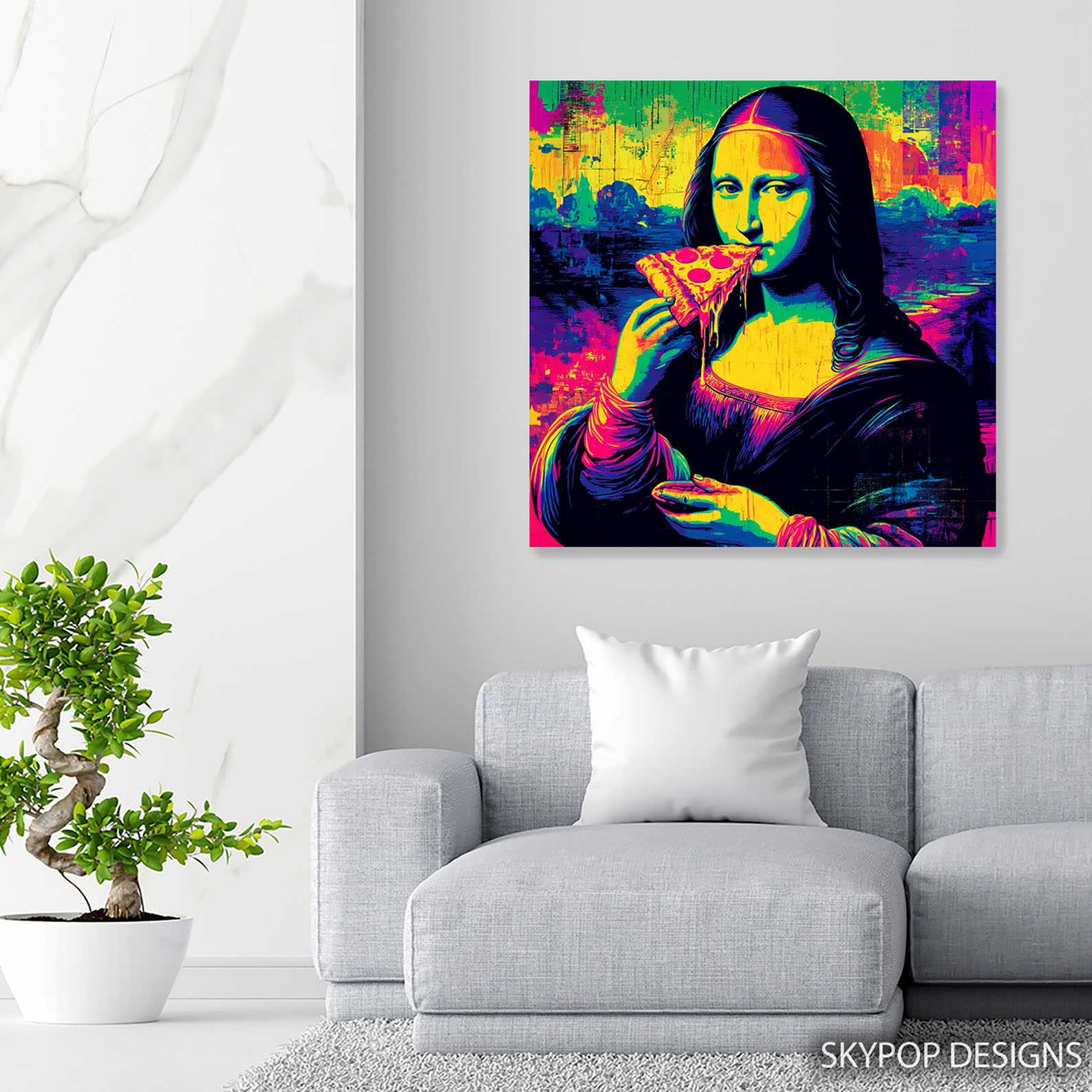 5.jpg Mona Lisa Eating Pizza Art