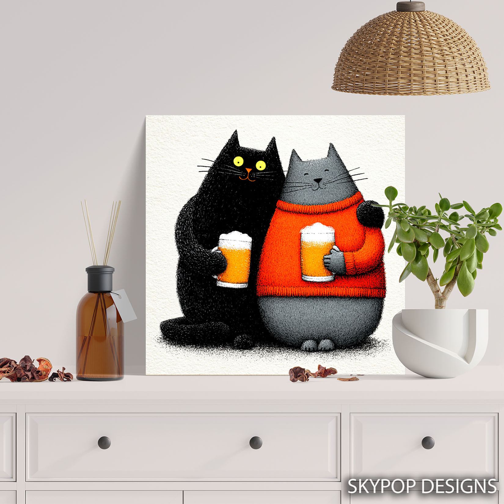 5.jpg Cat Cheers Beer Art