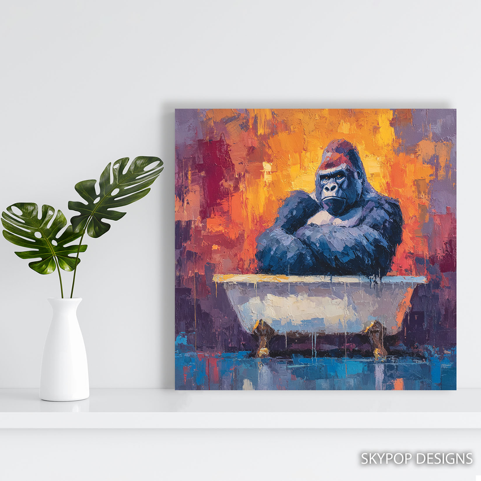 5.jpg Gorilla Bath Time Art