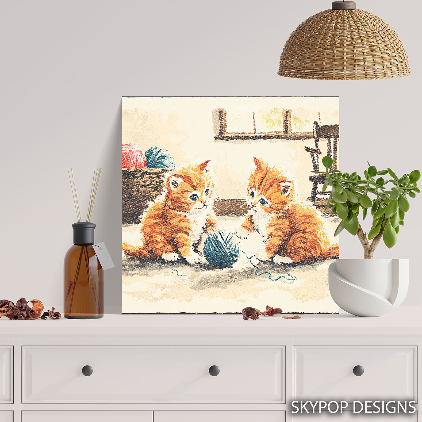 5.jpg Kitten Playing with Yarn Art