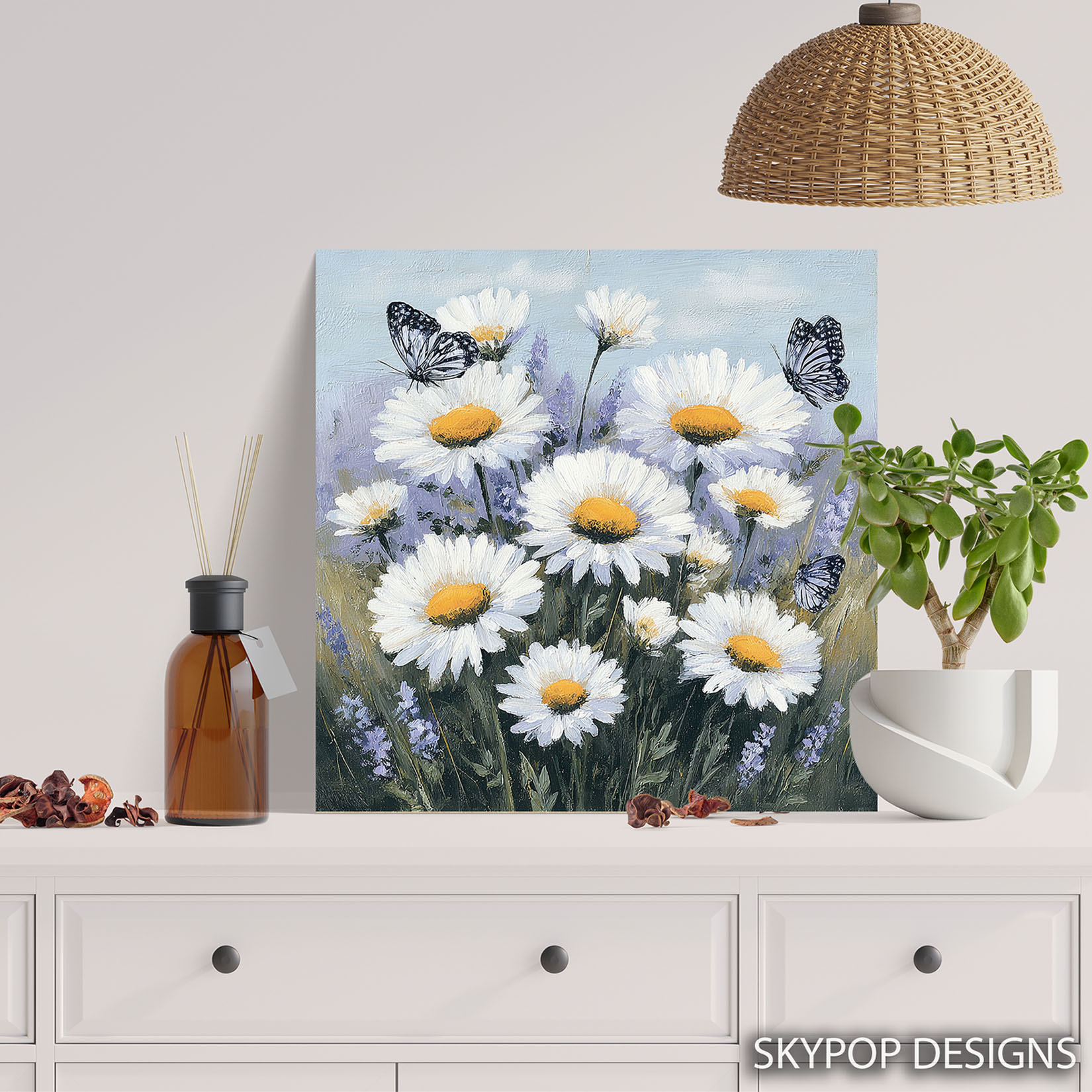 5.jpg Daisy Field Butterfly Art