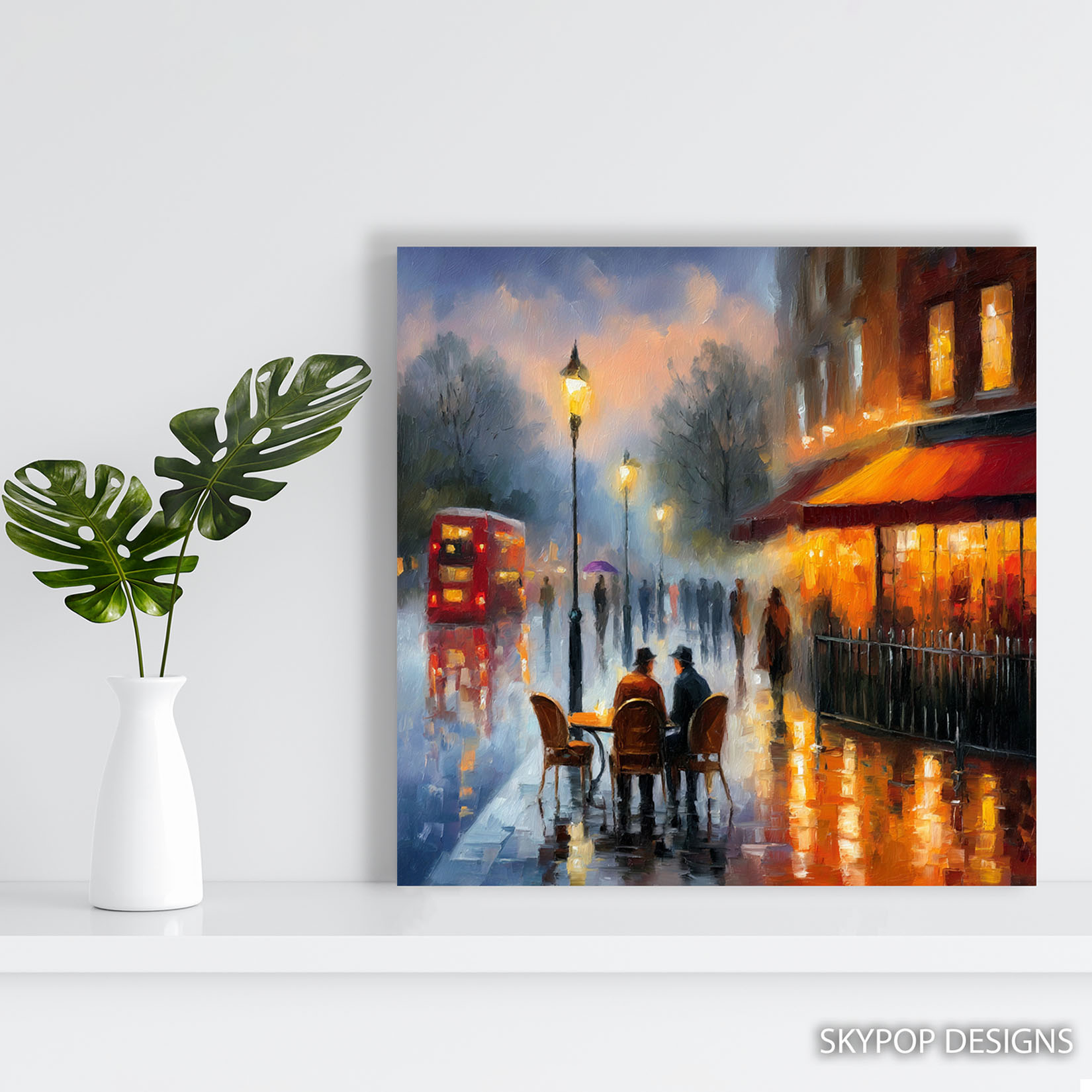 5.jpg Rainy Evening Cafe Scene Art