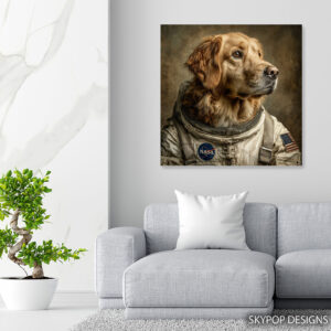 Golden Retriever Astronaut Art