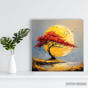Bird Tree Sun Art
