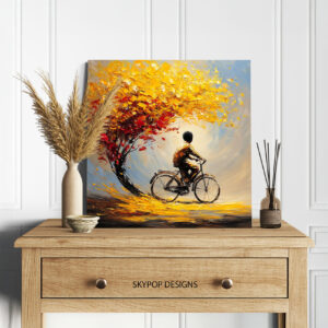 Autumn Bicycle Ride Art