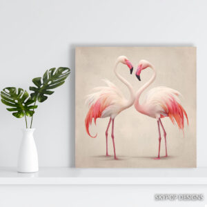 Flamingo Love Heart Art