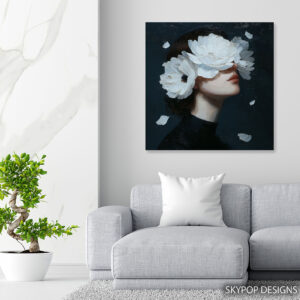 Peony Woman Portrait Art