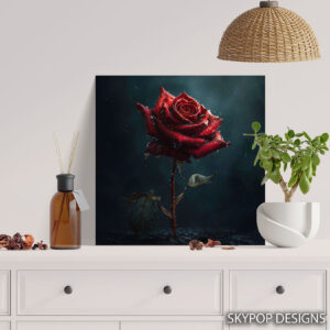Red Rose Rain Art