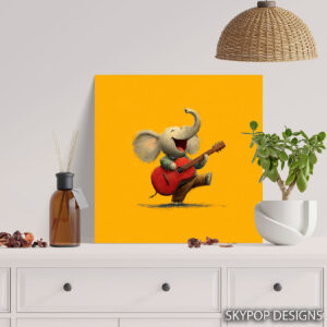 Elephant Rocking Guitar Art