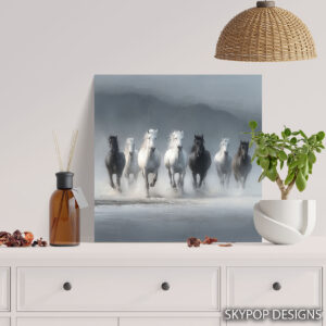 Horse Herd Gallop Art
