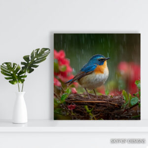 Bird in Rain Art