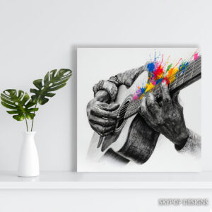 Guitar Riff Splatter Art