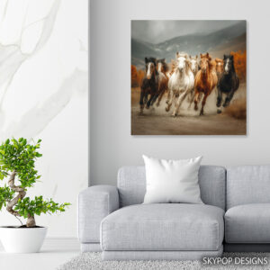 Horse Herd Gallop Art