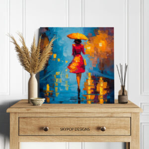 Woman with Umbrella Art