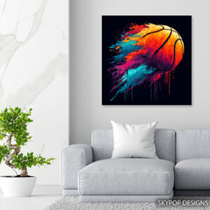 Basketball Splash Abstract Art