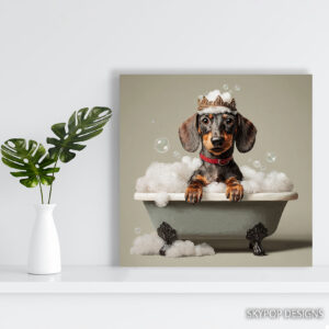 Dachshund Bubble Bath Art