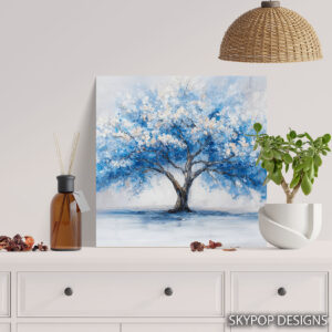 Blue Blossom Tree Art