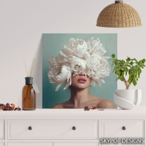 Peony Bloom Portrait Art