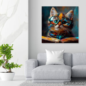 Bookish Cat Art