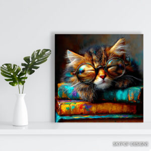 Cat Reading Art