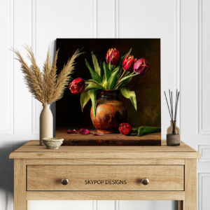 Rustic Tulips Still Life Art