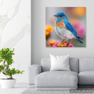 Bluebird On Flower Art