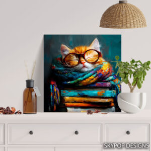Cat Reading Art