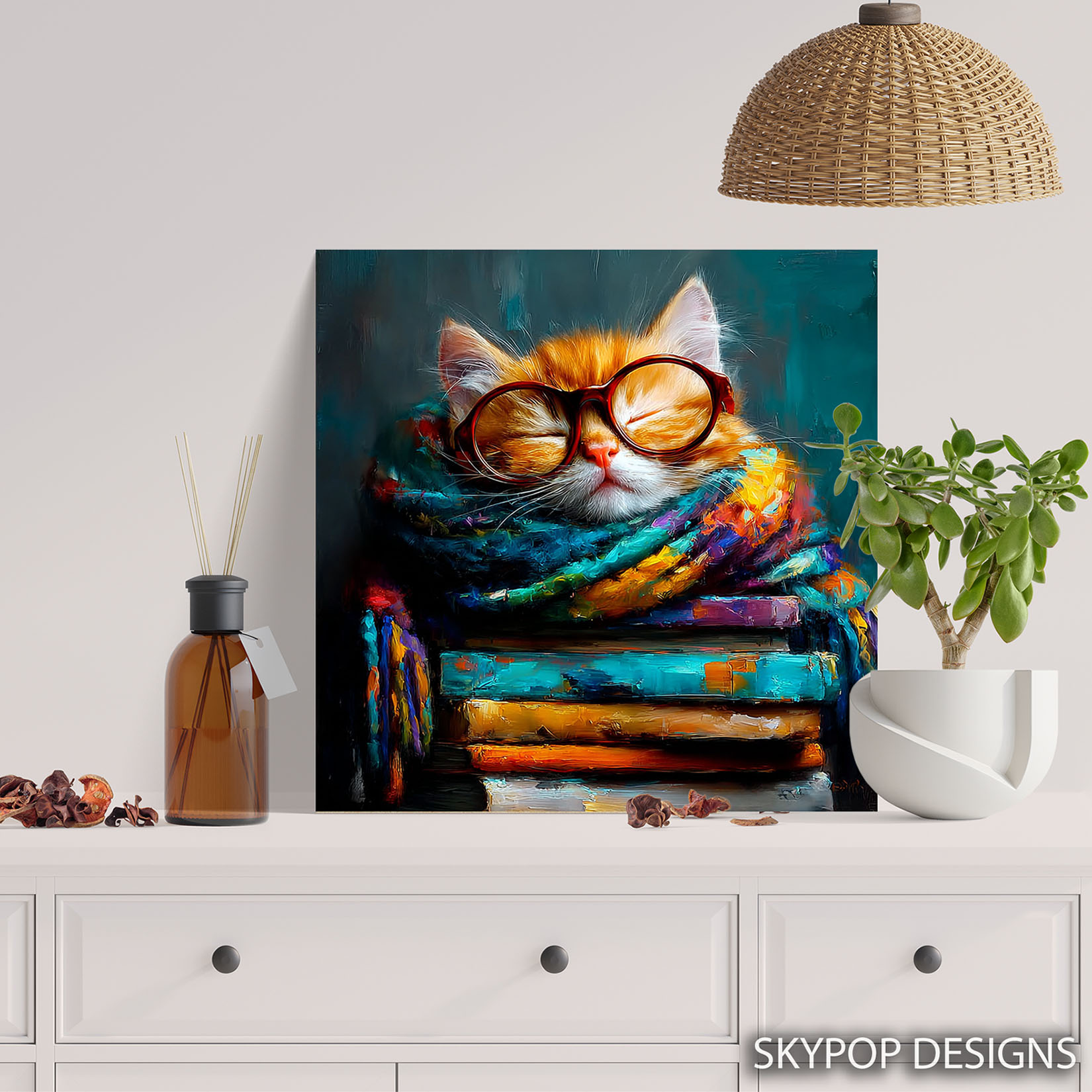 5.jpg Cat Reading Art