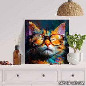 Cat With Glasses Art