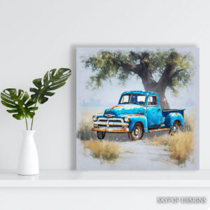Vintage Blue Truck Art
