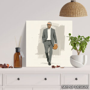 Barack Obama Basketball King Art
