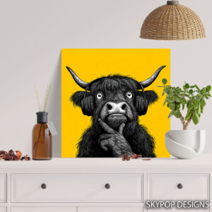 Highland Cow DJ Art