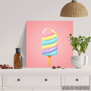 Rainbow Swirl Ice Cream Art