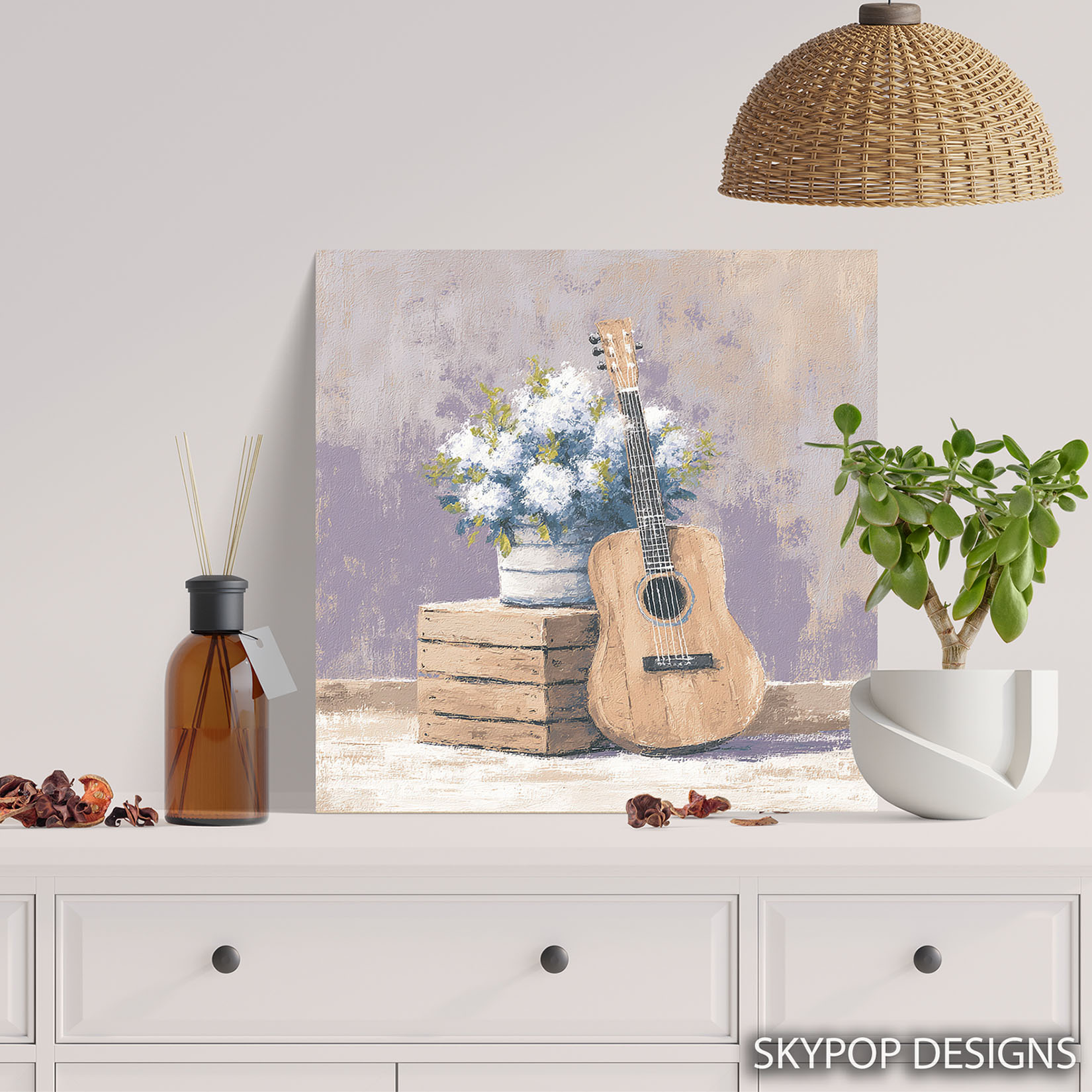 5.jpg Guitar Hydrangea Art