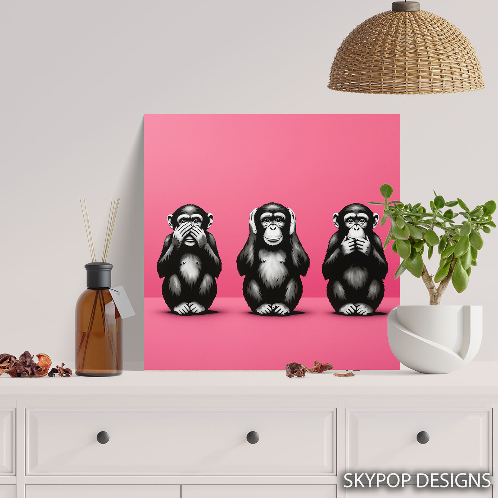 5.jpg Chimpanzee See No Evil Hear No Evil Speak No Evil Art