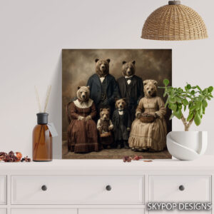 Bear Family Portrait Art