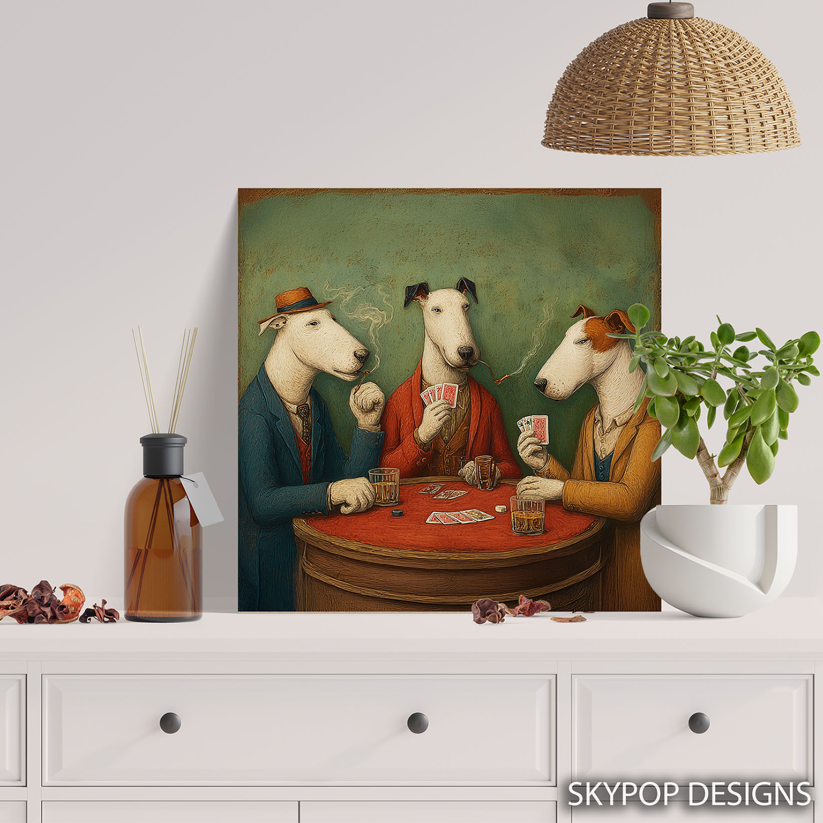 5.jpg Bull Terrier Dog Poker Art