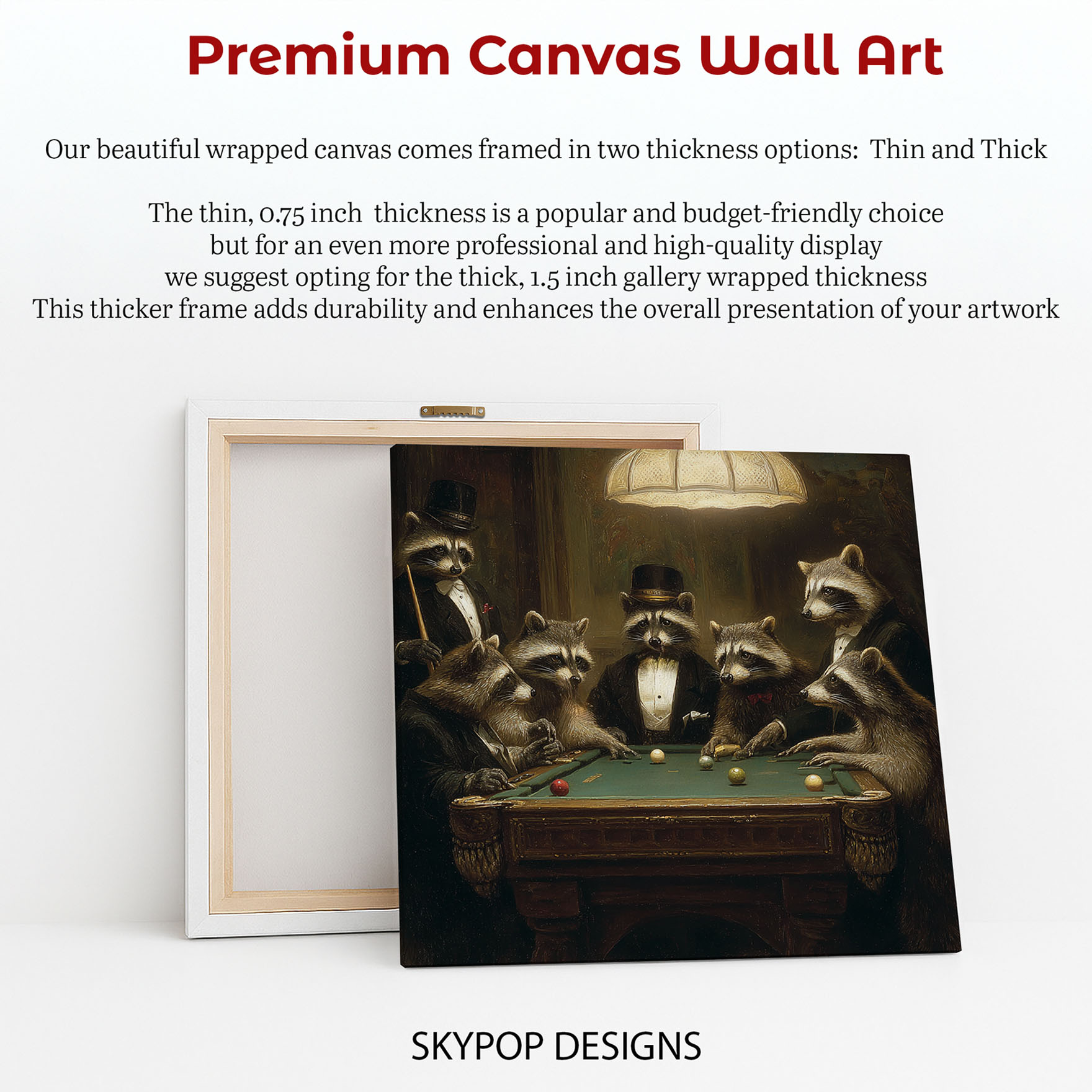 6.jpg Raccoon Playing Pool Art