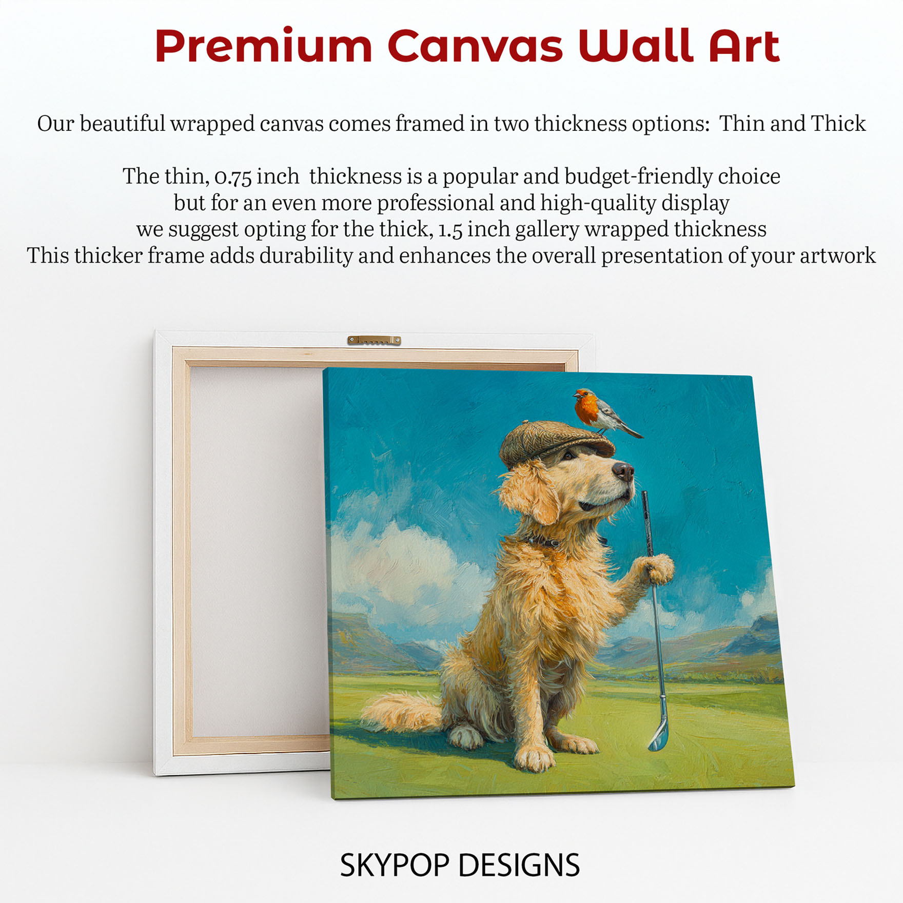 6.jpg Golden Retriever Robin Golf Art