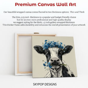 Highland Cow Flower Art