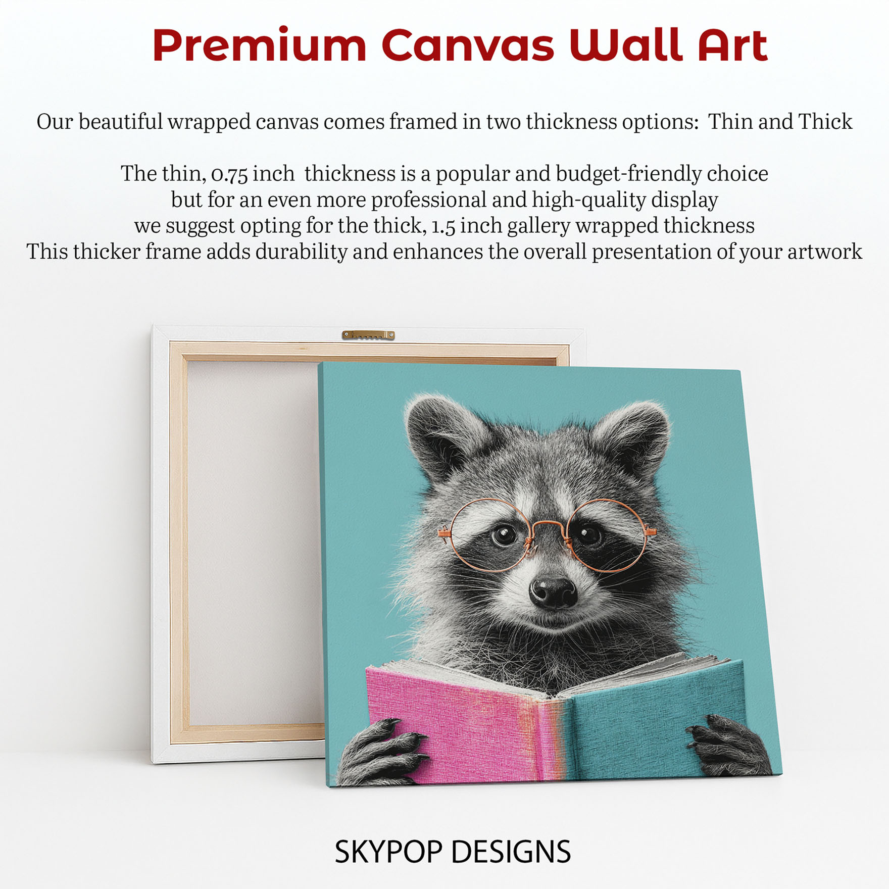 6.jpg Raccoon Reading Book Art