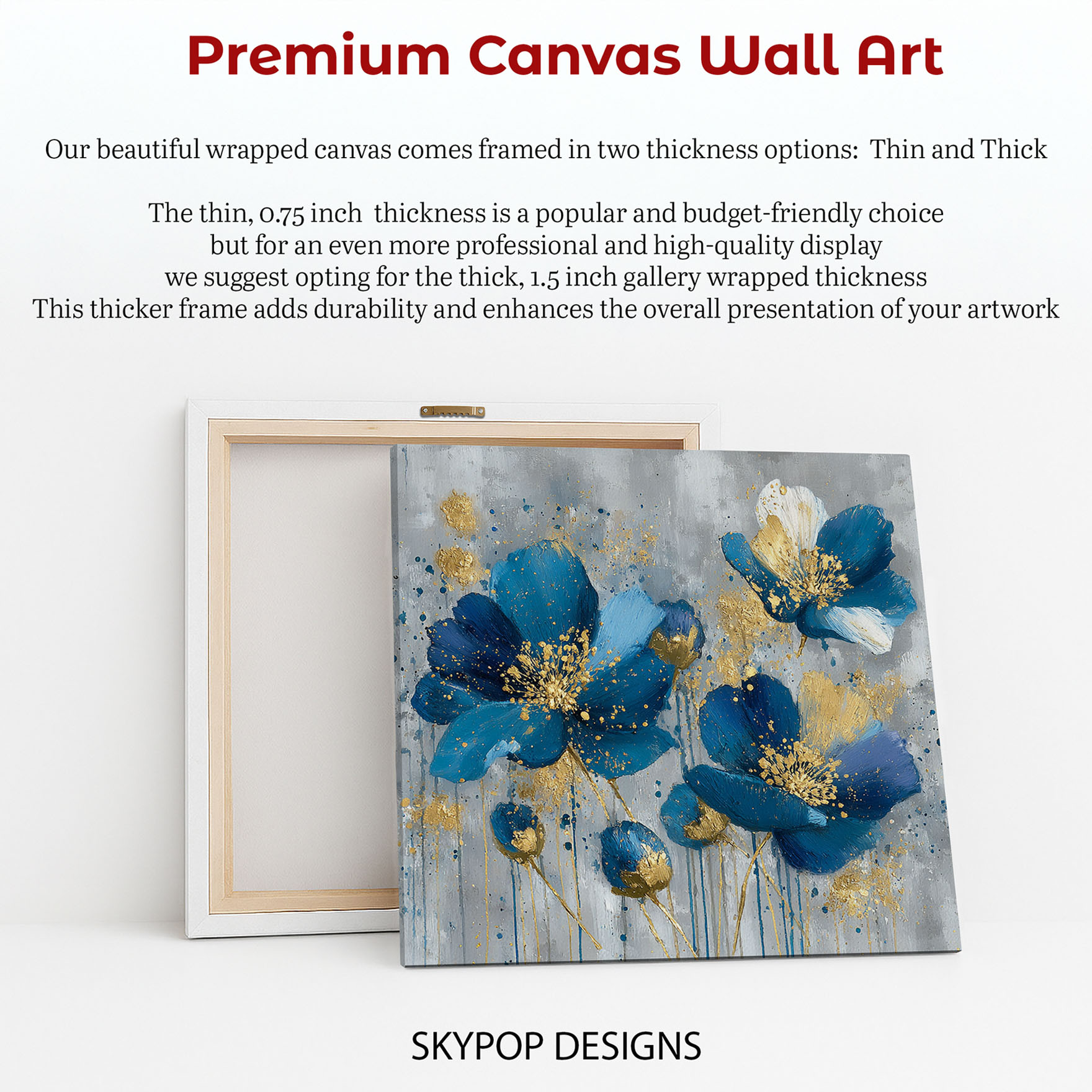 6.jpg Golden Blue Floral Burst Art