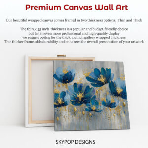 Blue Floral Gold Art