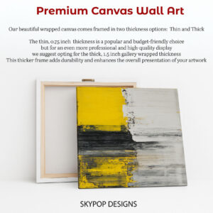 Geometric Yellow Black Abstract Art