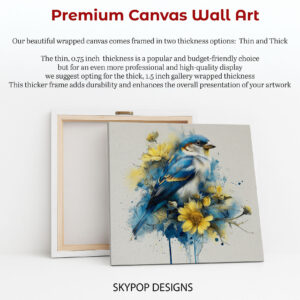 Bluebird and Golden Bloom Art