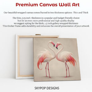 Flamingo Love Heart Art