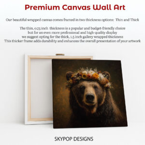 Bear with Flower Crown Art